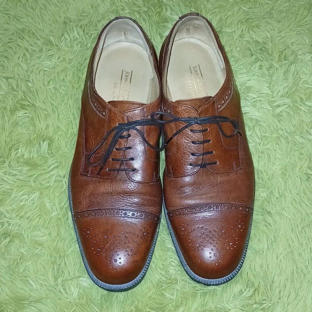 Johnston & Murphy men’s‎ brown leather oxford formal dress shoes | size 9.5